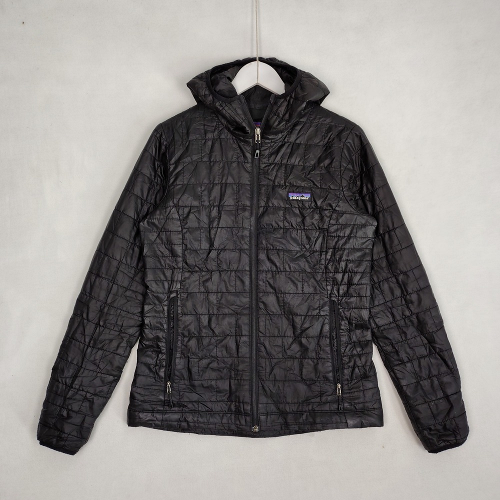 Patagonia Nano Puff Hoody Womens Medium Black Quilted Insulated Jacket 84227